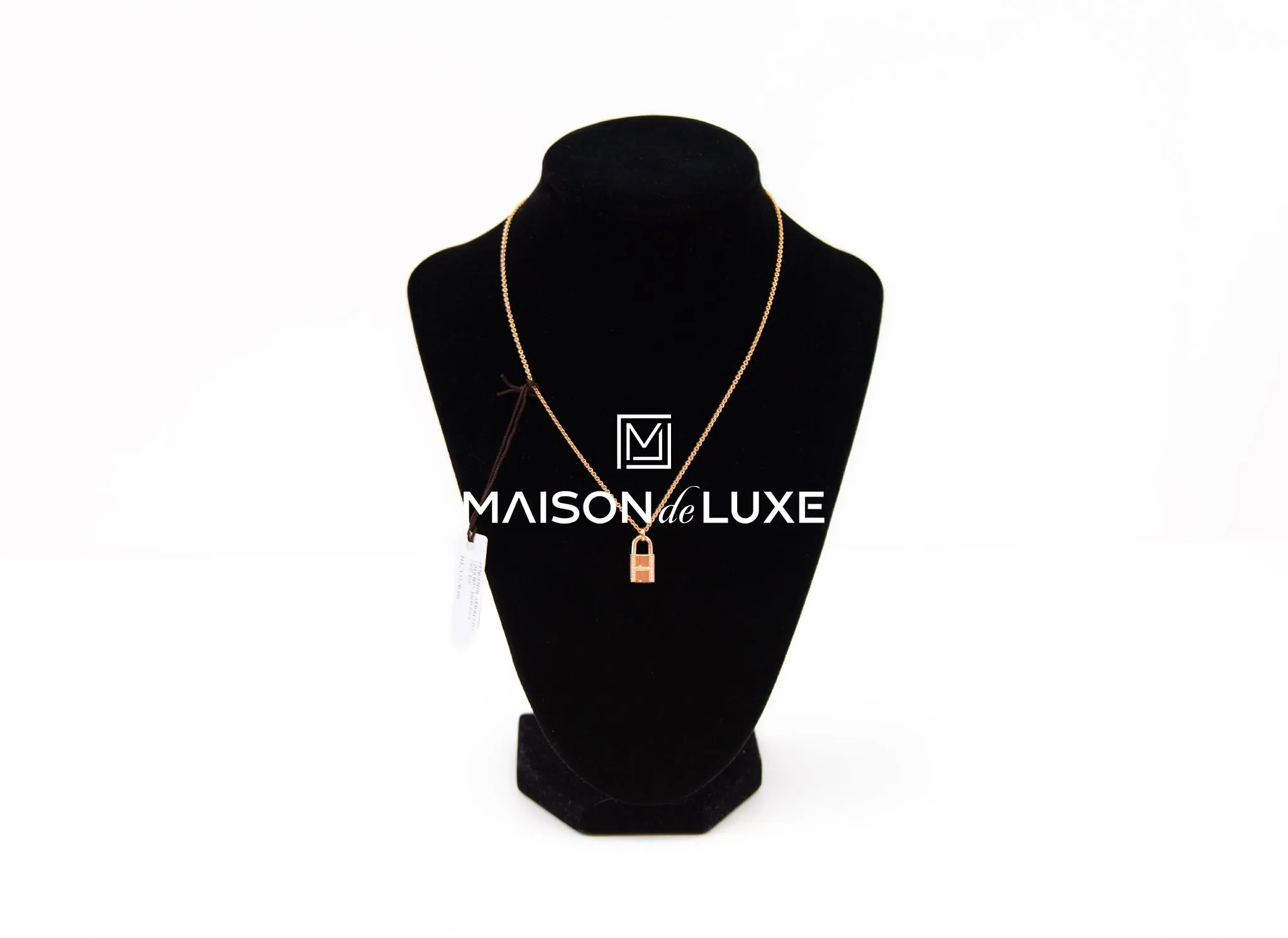 Hermes Rose Gold Amulettes Cadenas Pendant Necklace