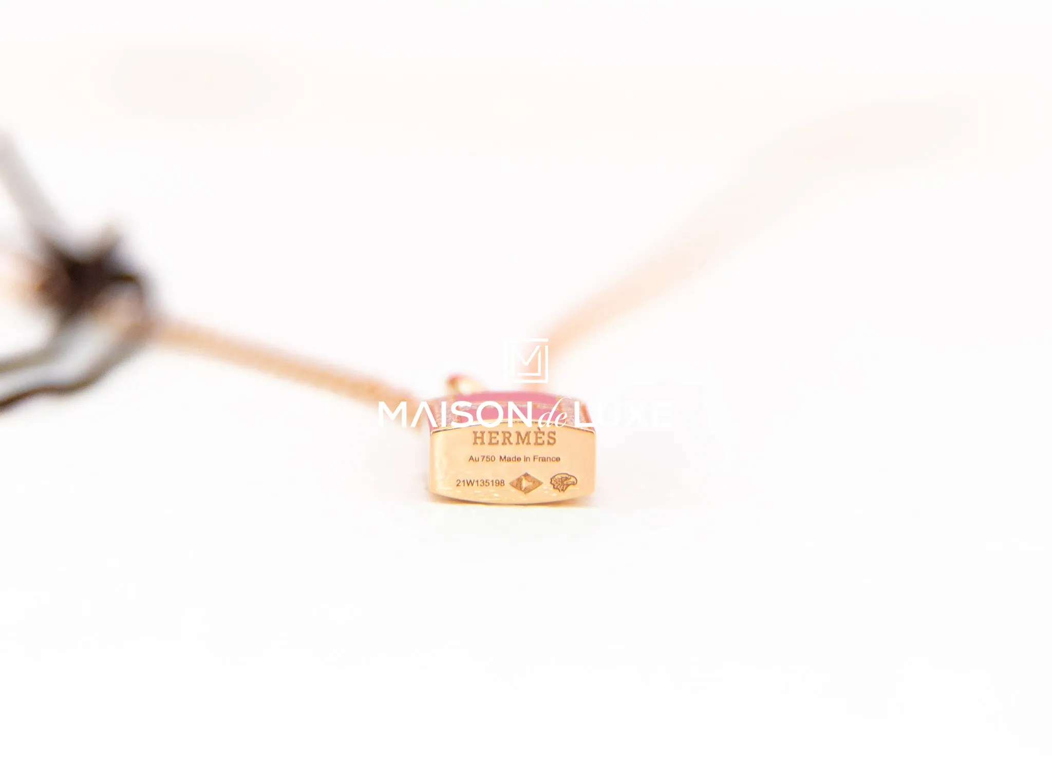 Hermes Rose Gold Amulettes Cadenas Pendant Necklace