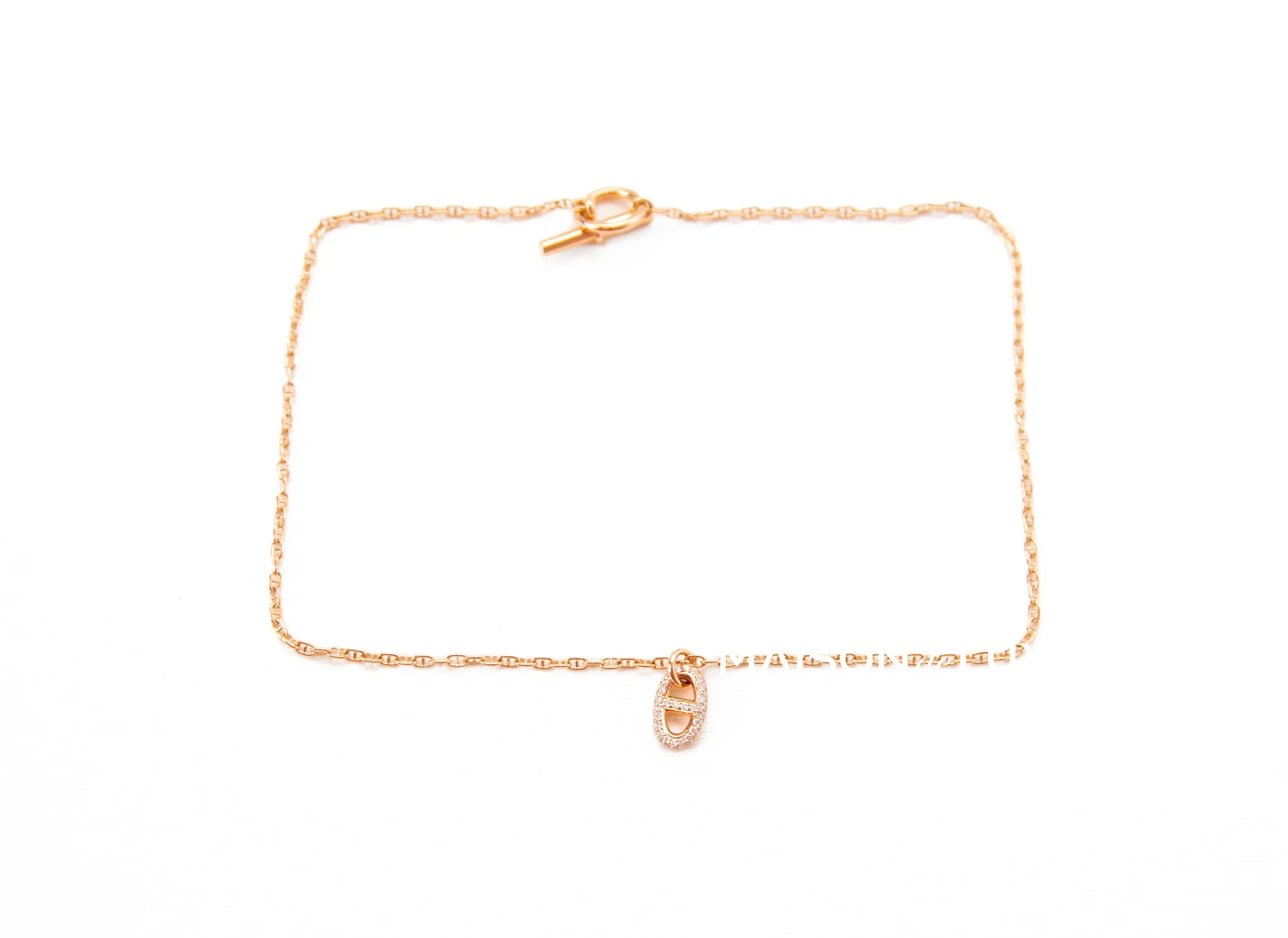 Hermes Rose Gold Diamond New Farandole Pendant Necklace