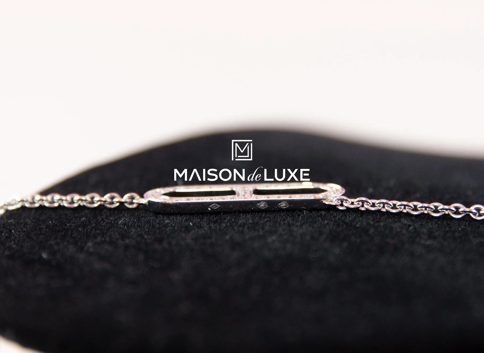 Hermes White Gold Diamond Ever Chain d'Ancre Necklace