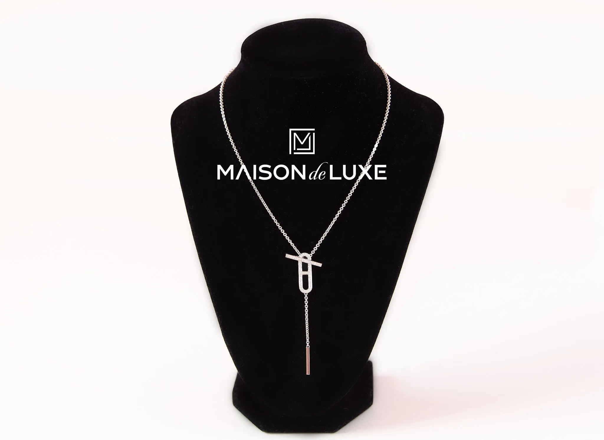 Hermes White Gold Diamond Ever Chain d'Ancre Necklace