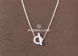 Hermes White Gold Diamond Finesse Pendant Necklace