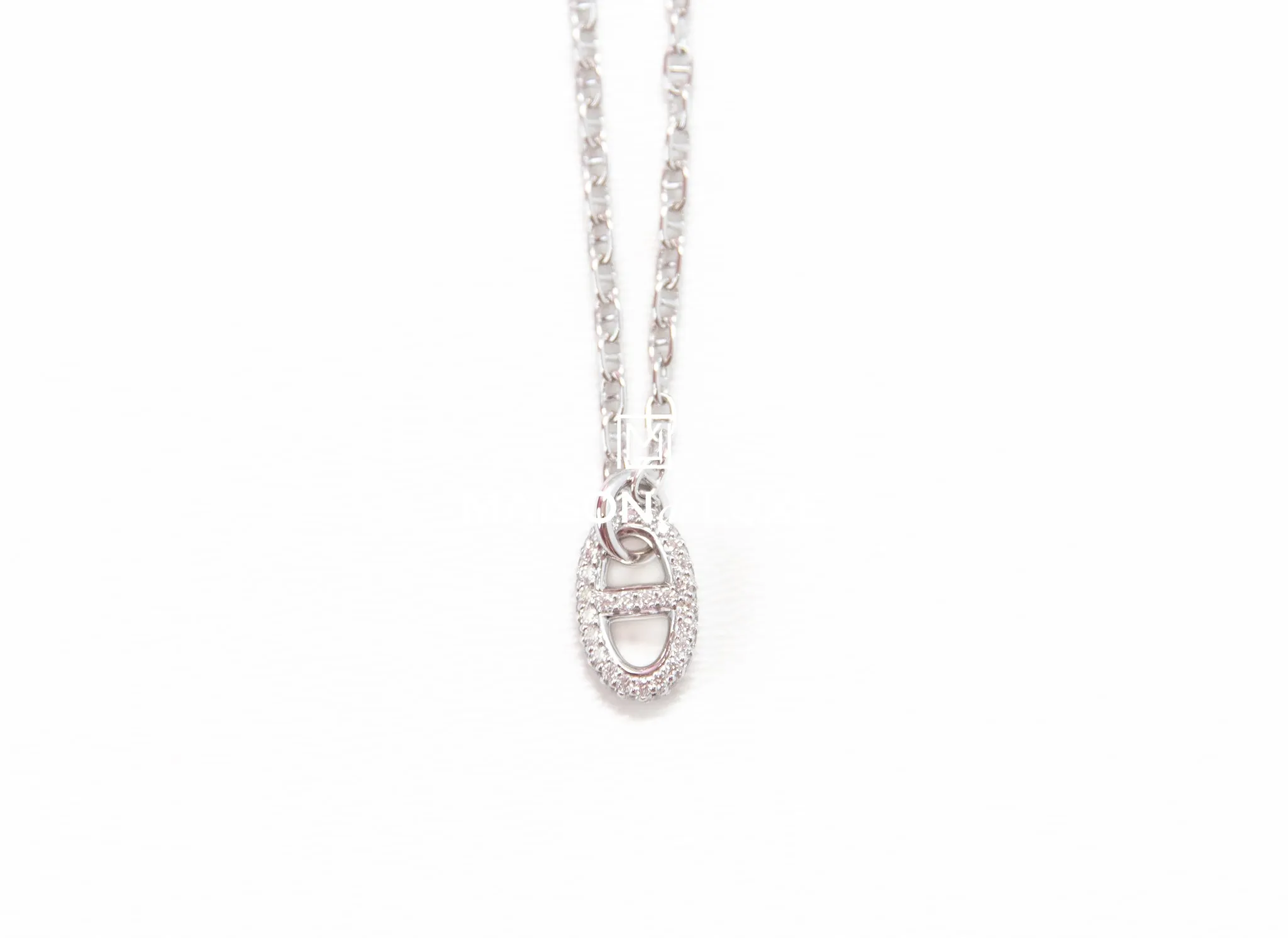 Hermes White Gold Diamond New Farandole Pendant Necklace