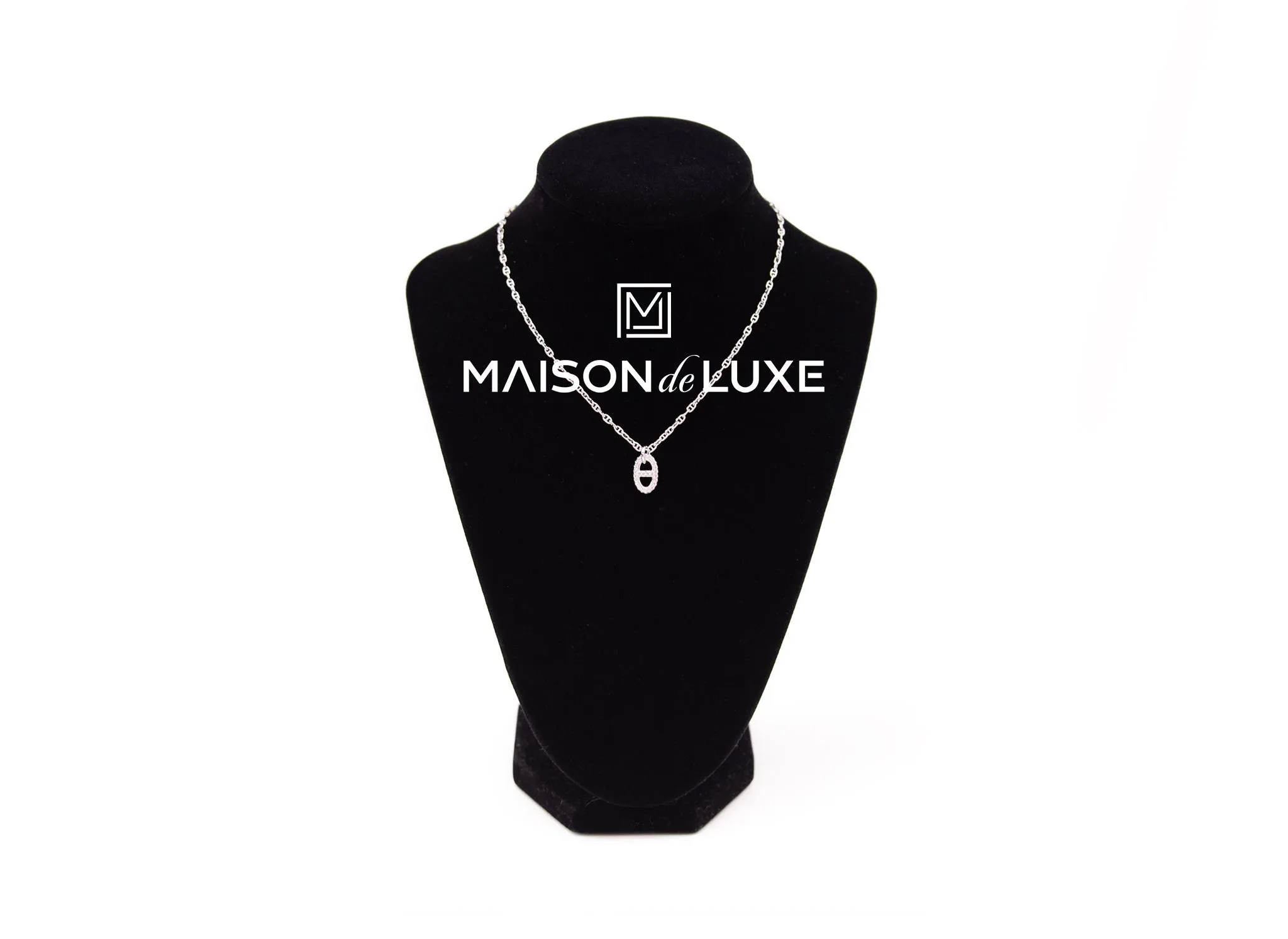 Hermes White Gold Diamond New Farandole Pendant Necklace