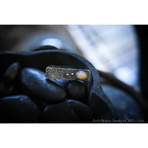 HIDDEN WONDERS COLLECTION - Opal Offset Modern Square Ring - Sterling Silver