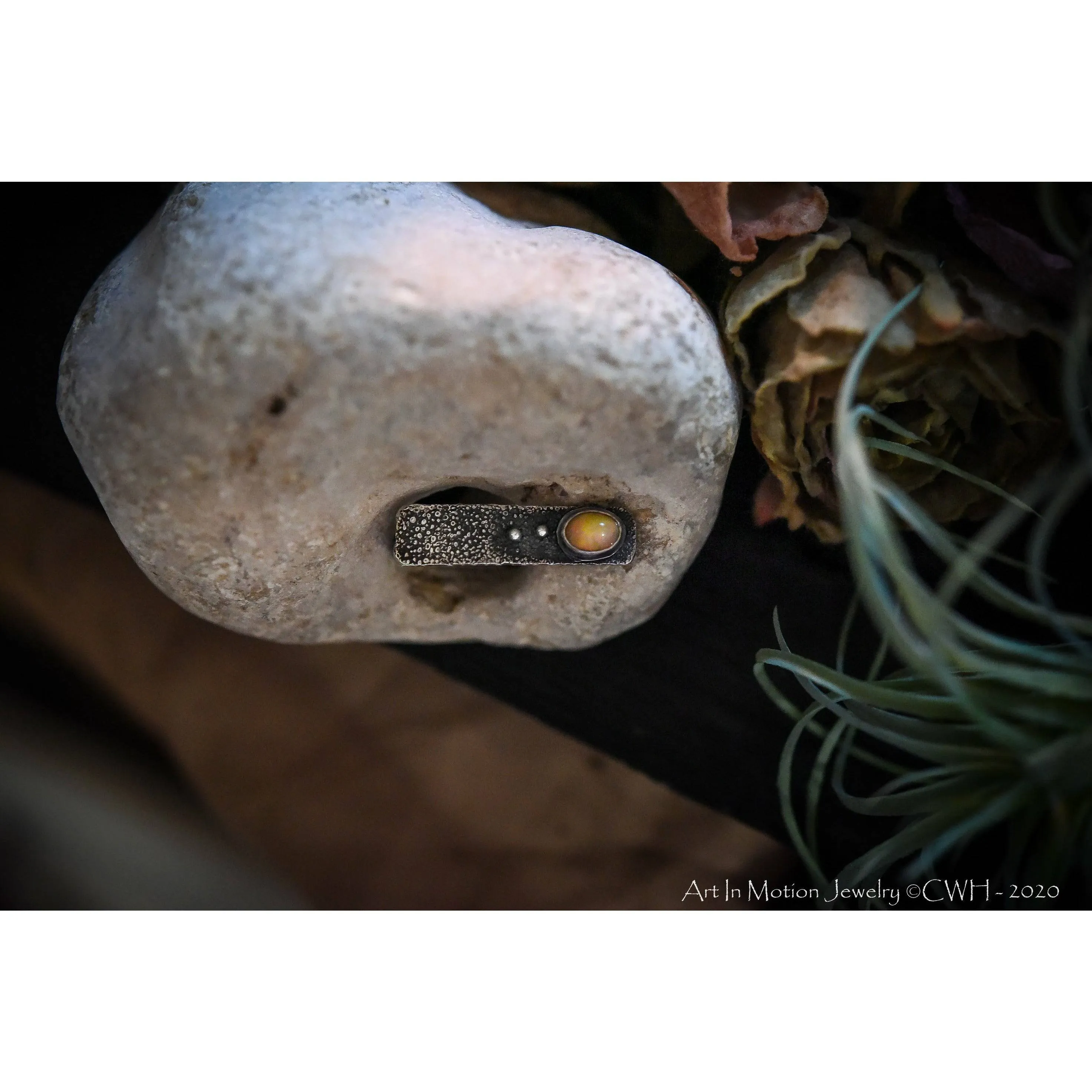 HIDDEN WONDERS COLLECTION - Opal Offset Modern Square Ring - Sterling Silver
