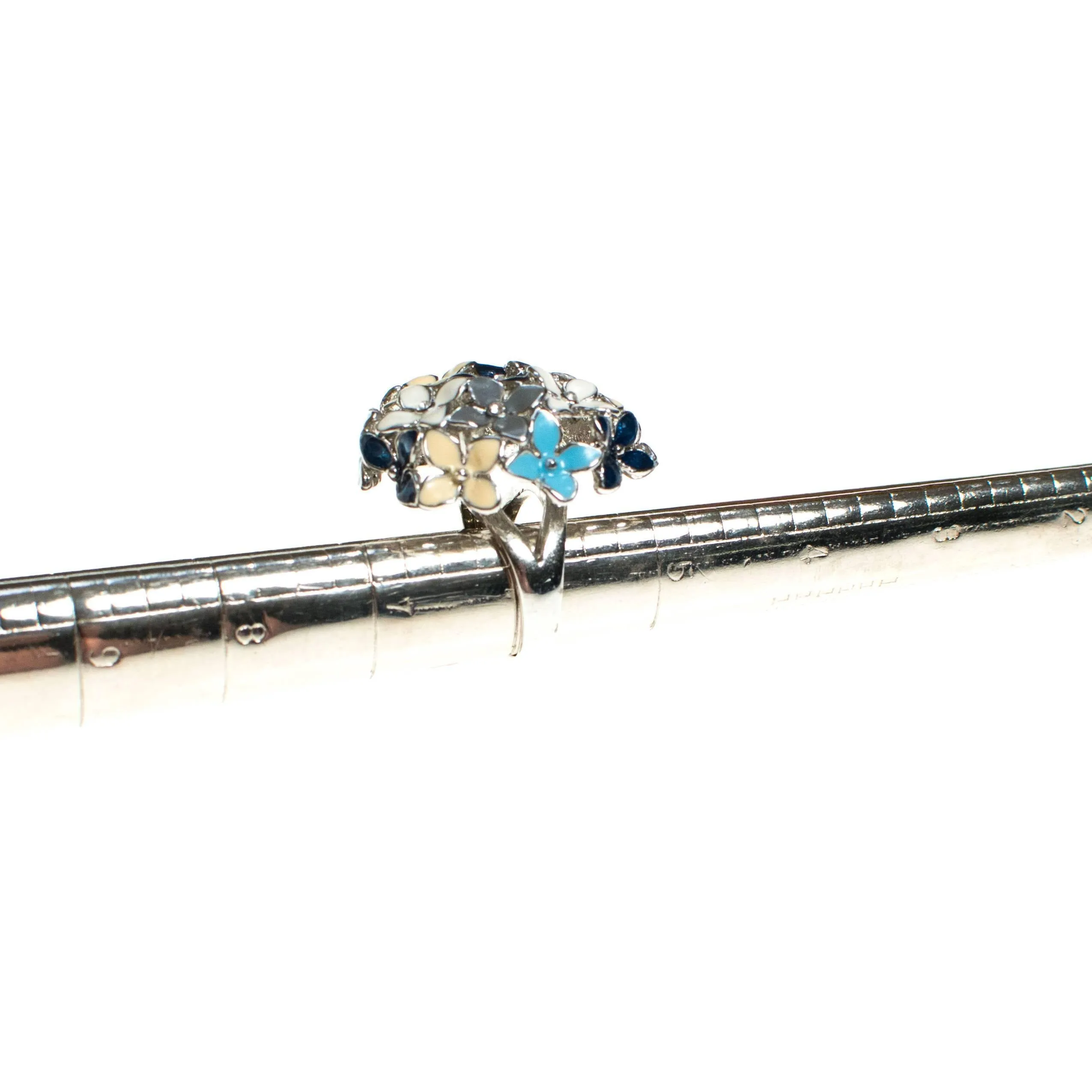Huge Blue and White Flower Statement Ring