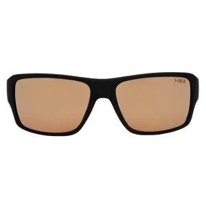 I-Sea Free Bird Wrap Around Polarised Sunglasses - Black/Copper Polarized Lens