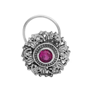 Indian Traditional Nose Pin For Women 925 Sterling Silver Plated Handmade Oxidized Nose Pin