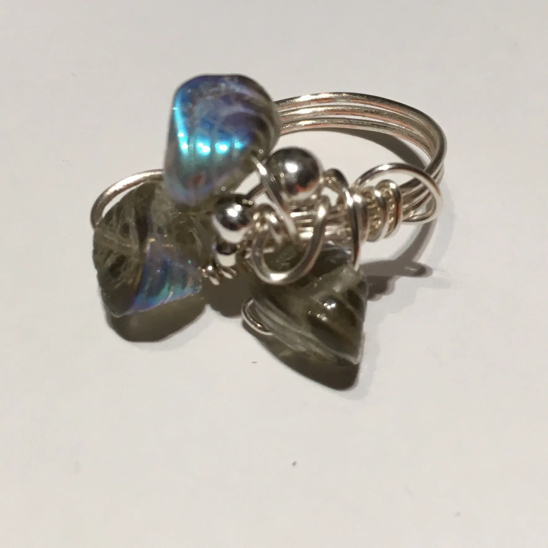 Iridescent Seafoam Green Cocktail Ring
