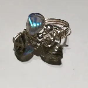 Iridescent Seafoam Green Cocktail Ring
