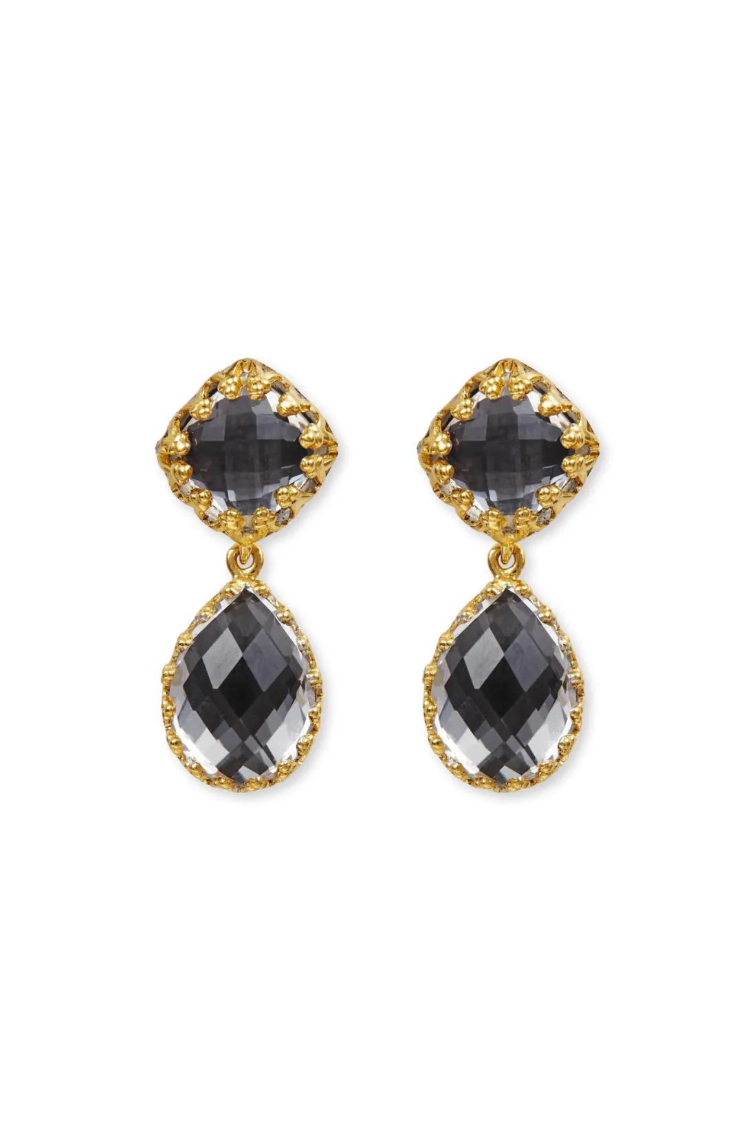 Jane Small Day Night Earrings | 18k Yellow Gold Wash / Grey