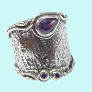 Jewelry made in Israel Ring for Woman  Amazon silver ring for women, worldwide shipping. Vintage inspired statement ring for women