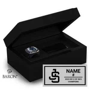 Justin Siena Boys Lacrosse 2024 Championship Black Standard Window Ring Box