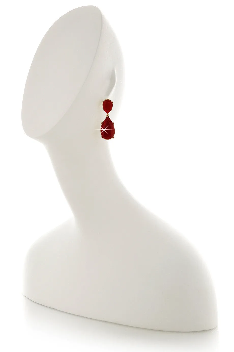 KENNETH JAY LANE ANGELINA Red Drop Earrings