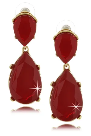 KENNETH JAY LANE ANGELINA Red Drop Earrings