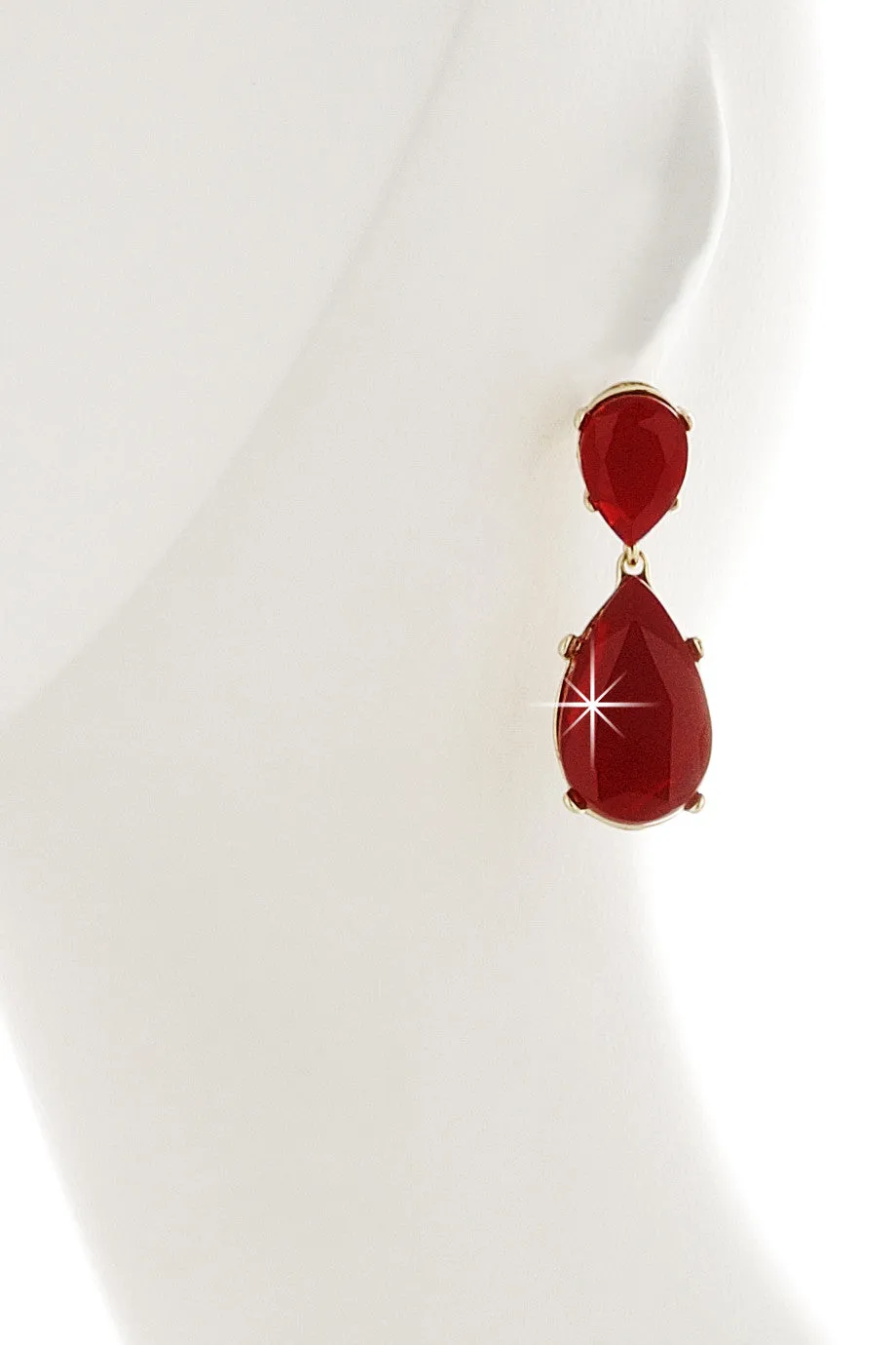 KENNETH JAY LANE ANGELINA Red Drop Earrings