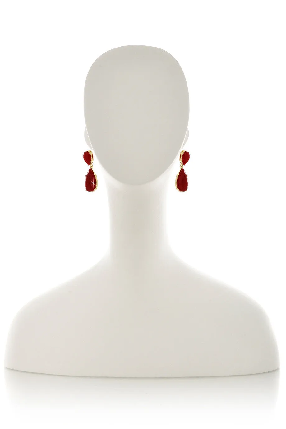 KENNETH JAY LANE ANGELINA Red Drop Earrings