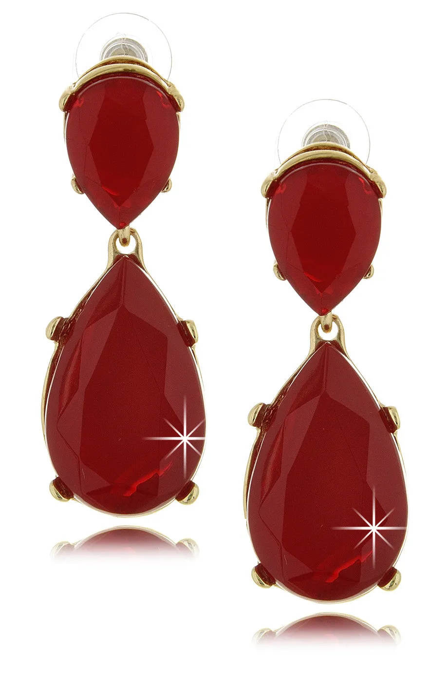 KENNETH JAY LANE ANGELINA Red Drop Earrings