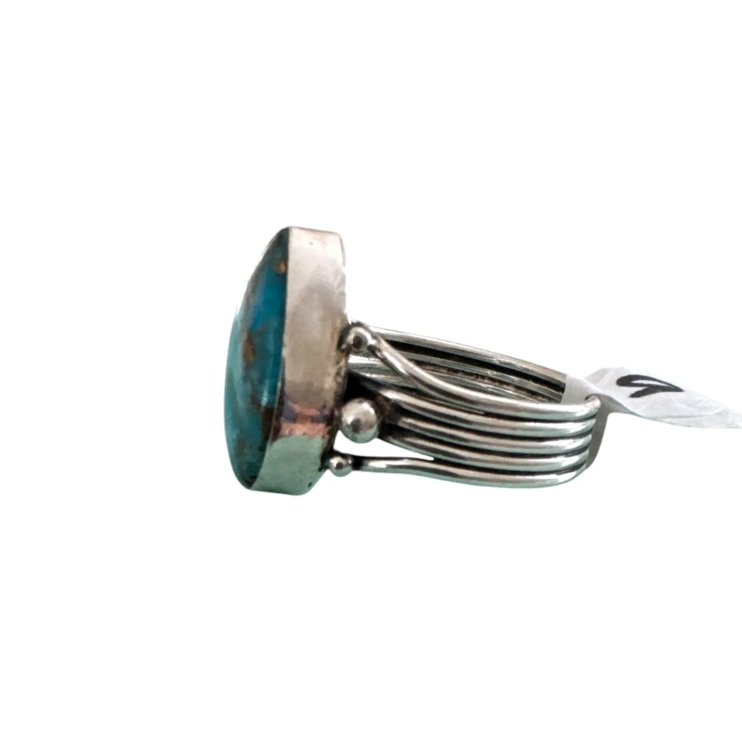 Kingman Blue Turquoise Solid 925 Sterling Silver Ring 9