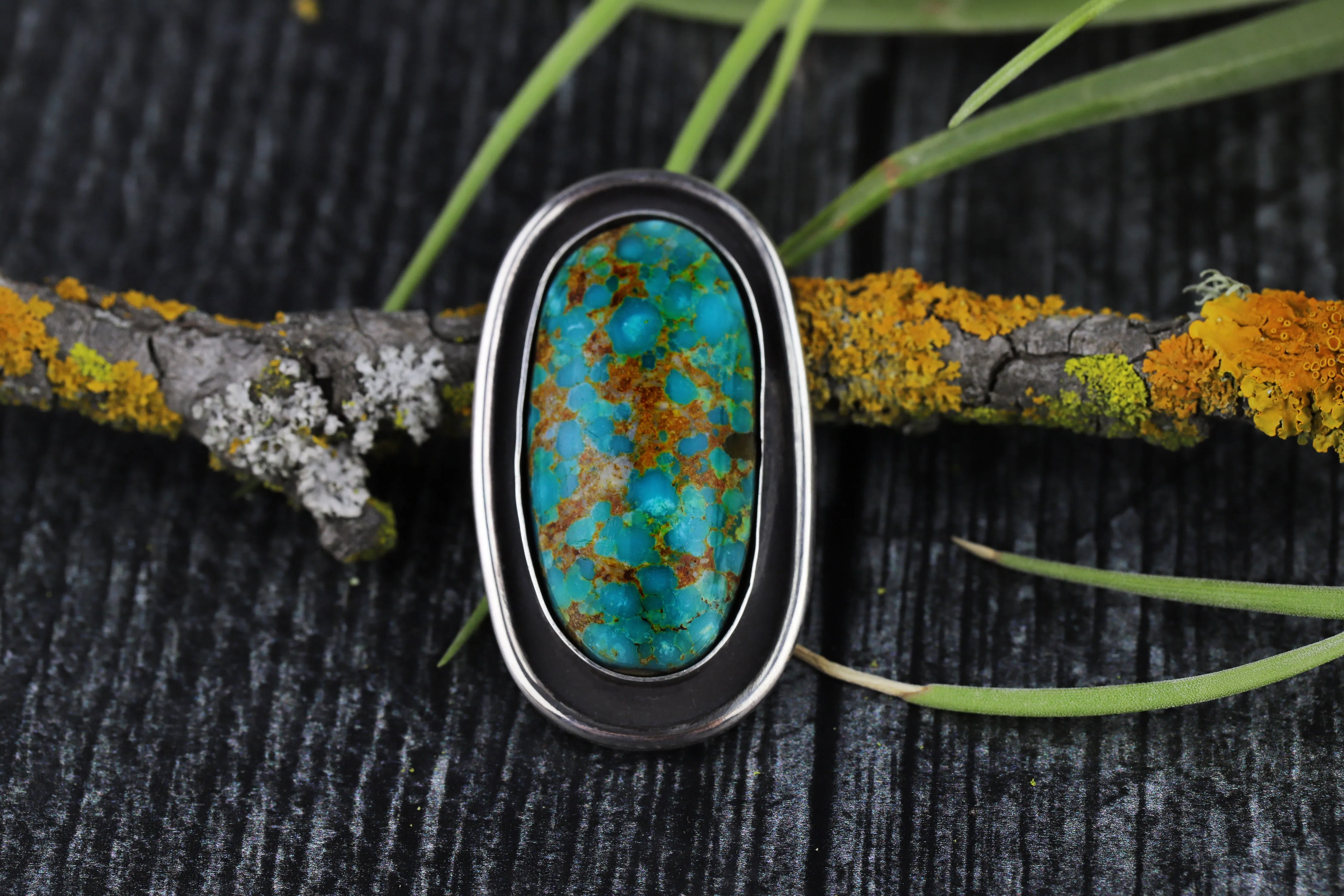 Kingman Turquoise Shadowbox Ring No.3