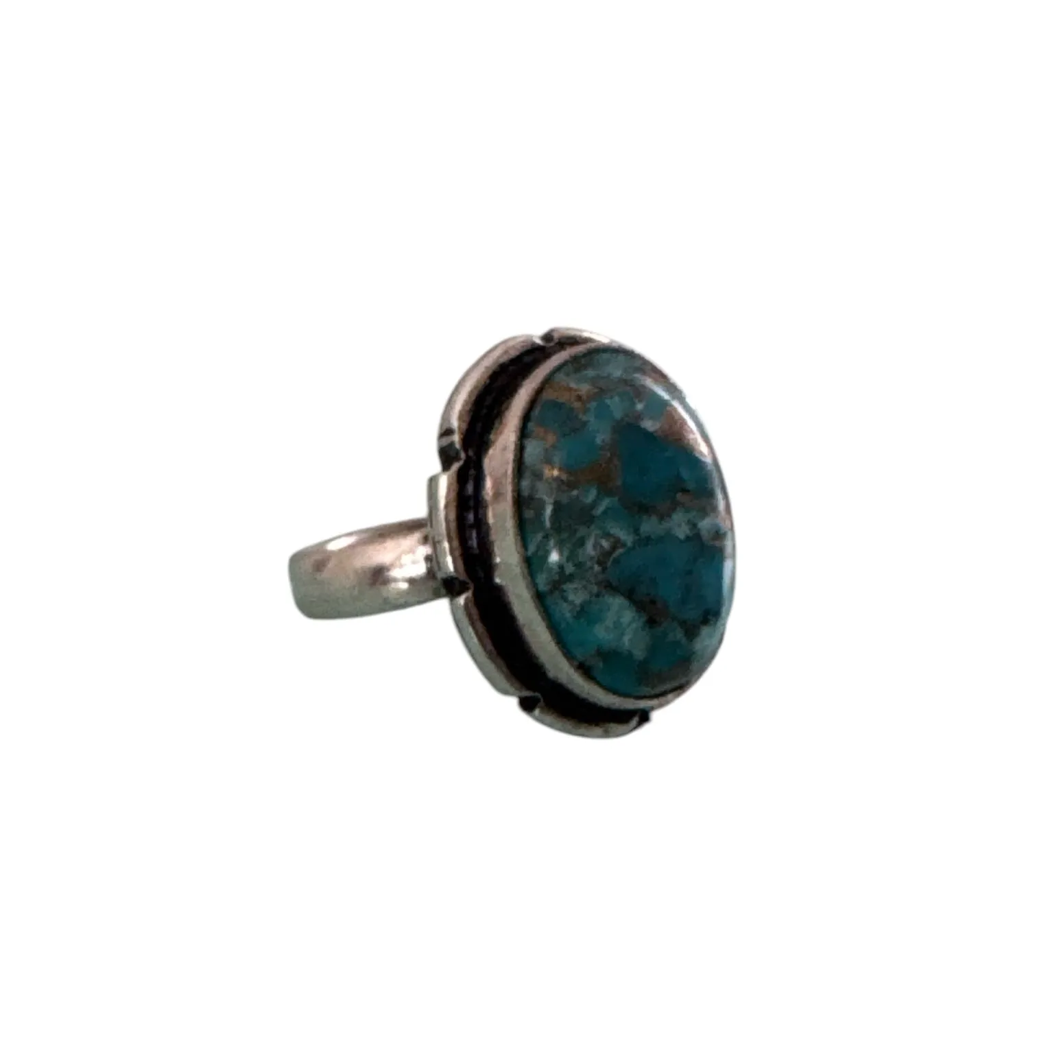 Kingman Turquoise Solid 925 Sterling Silver Ring 4