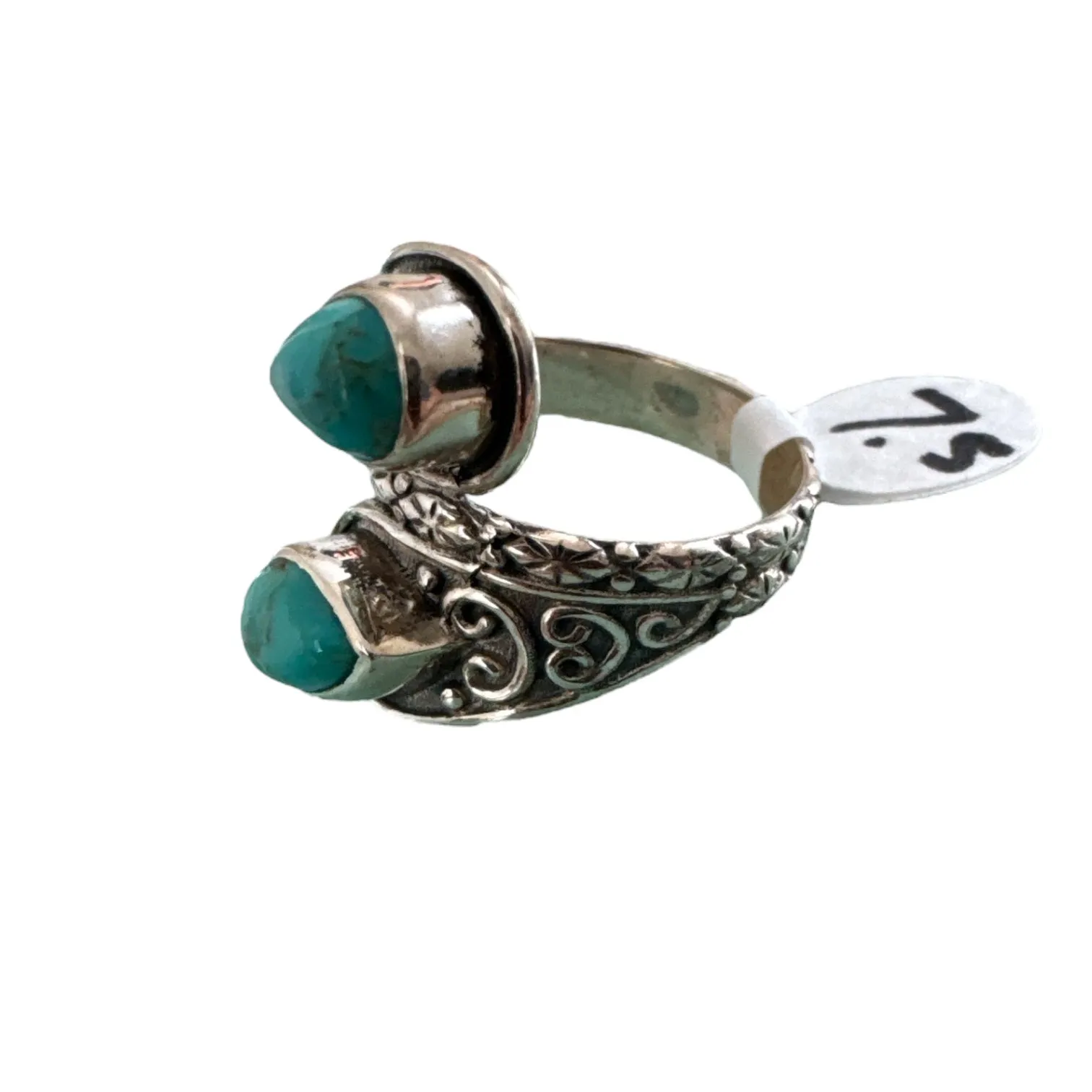 Kingman Turquoise Solid 925 Sterling Silver Ring 7.5