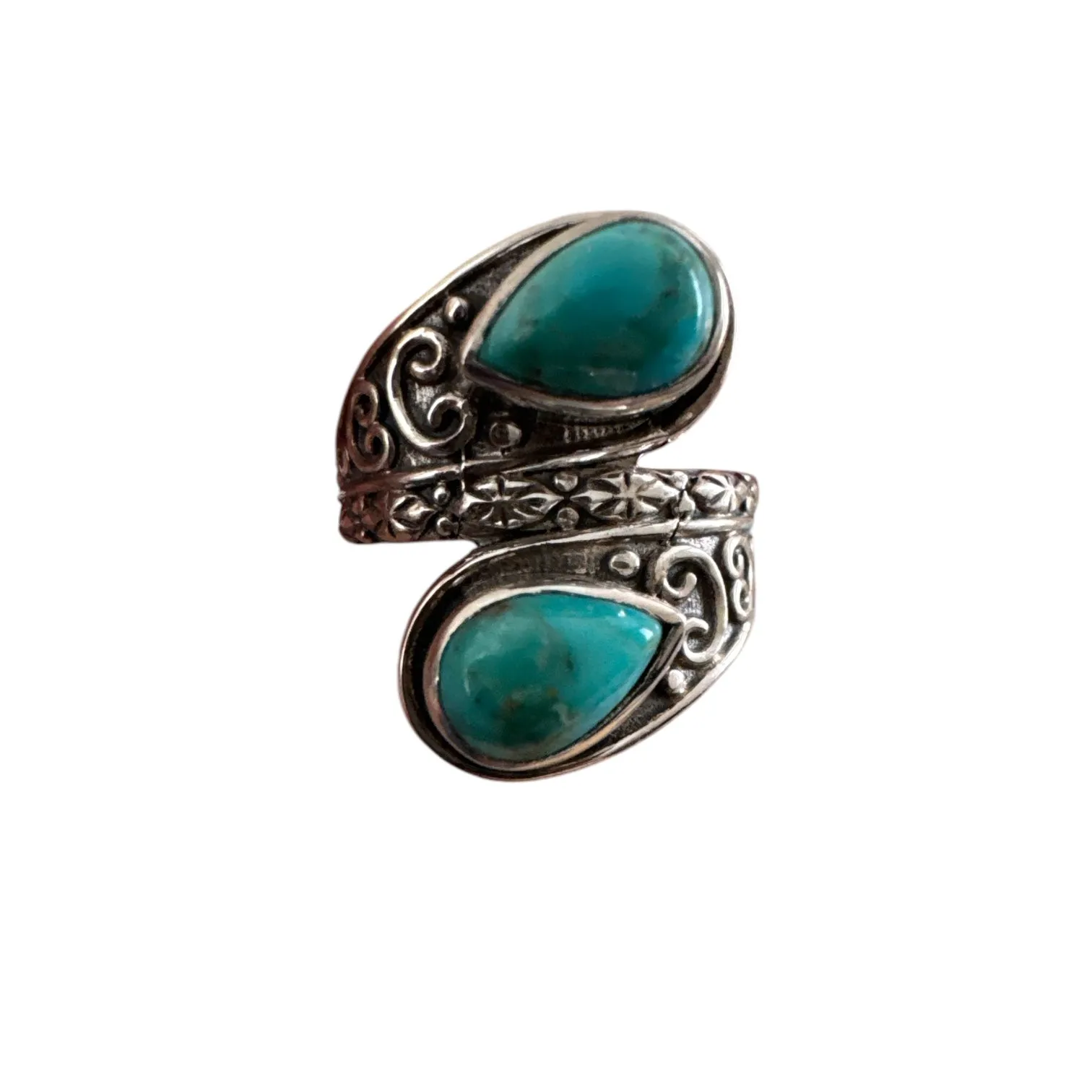 Kingman Turquoise Solid 925 Sterling Silver Ring 7.5