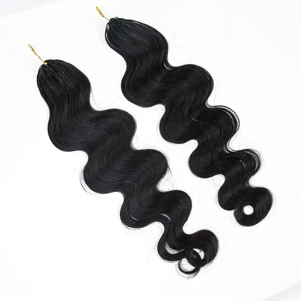 Knotless Pre-Separated Feather Crochet Hair Extension Body Wave Human Hair