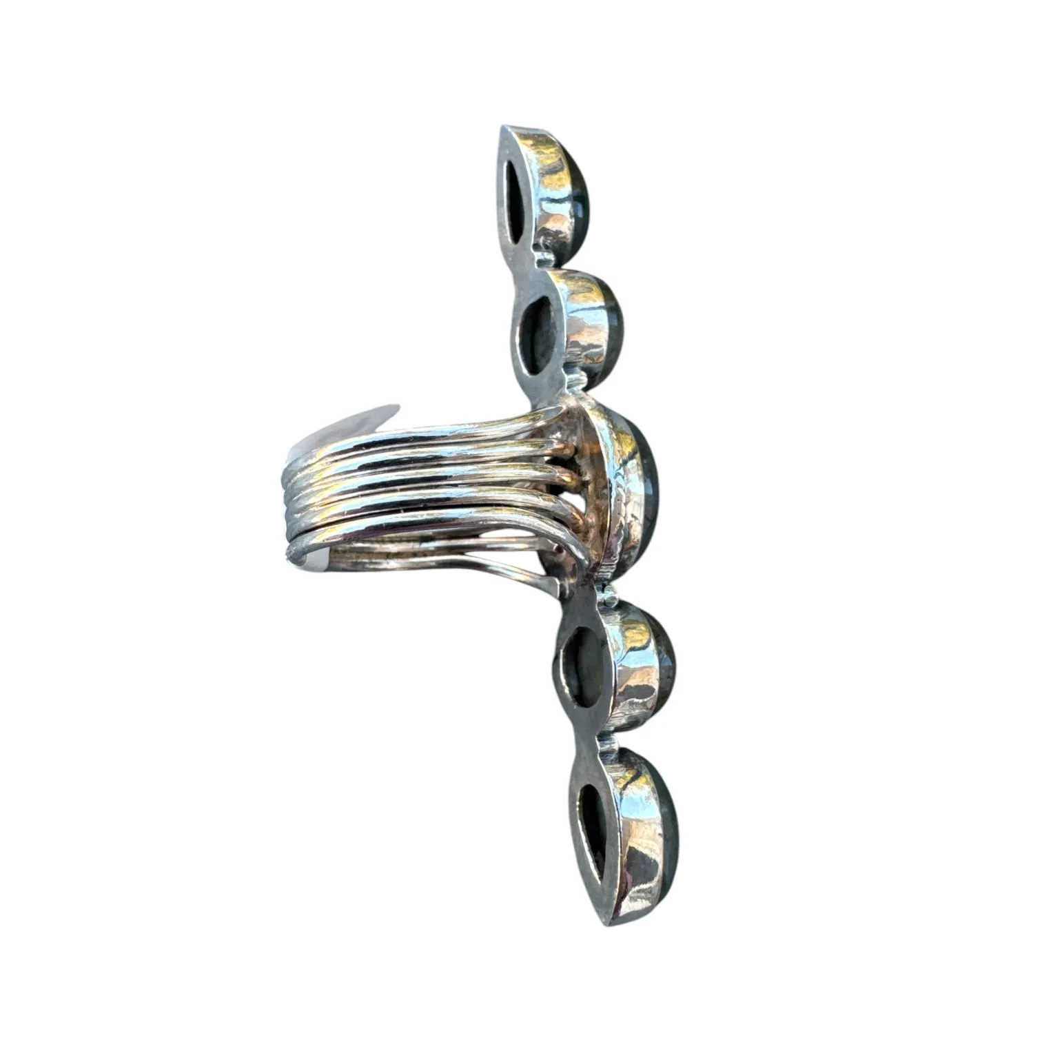 Labradorite Solid 925 Sterling Silver Ring 8.5