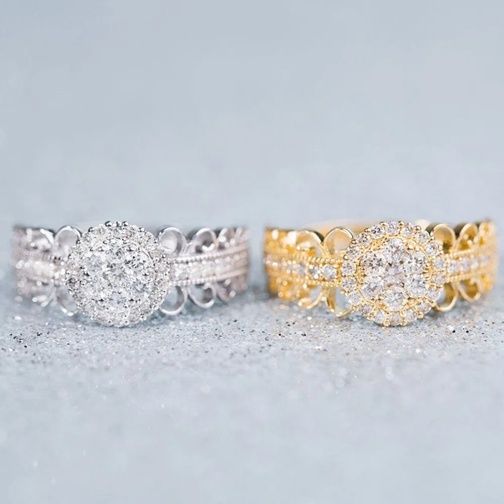 Lace Design Diamond Wedding Ring