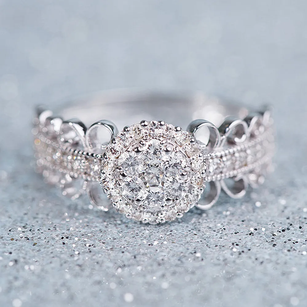 Lace Design Diamond Wedding Ring
