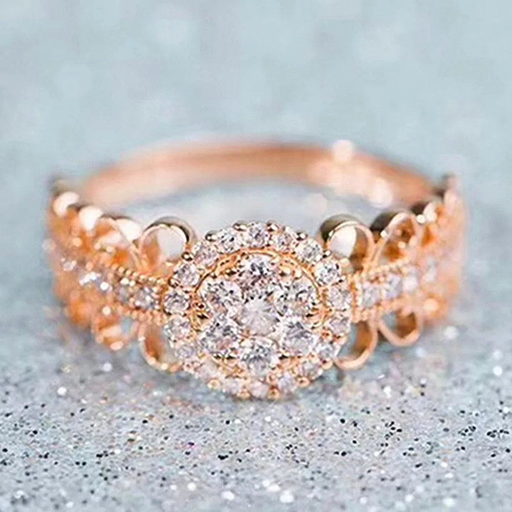 Lace Design Diamond Wedding Ring