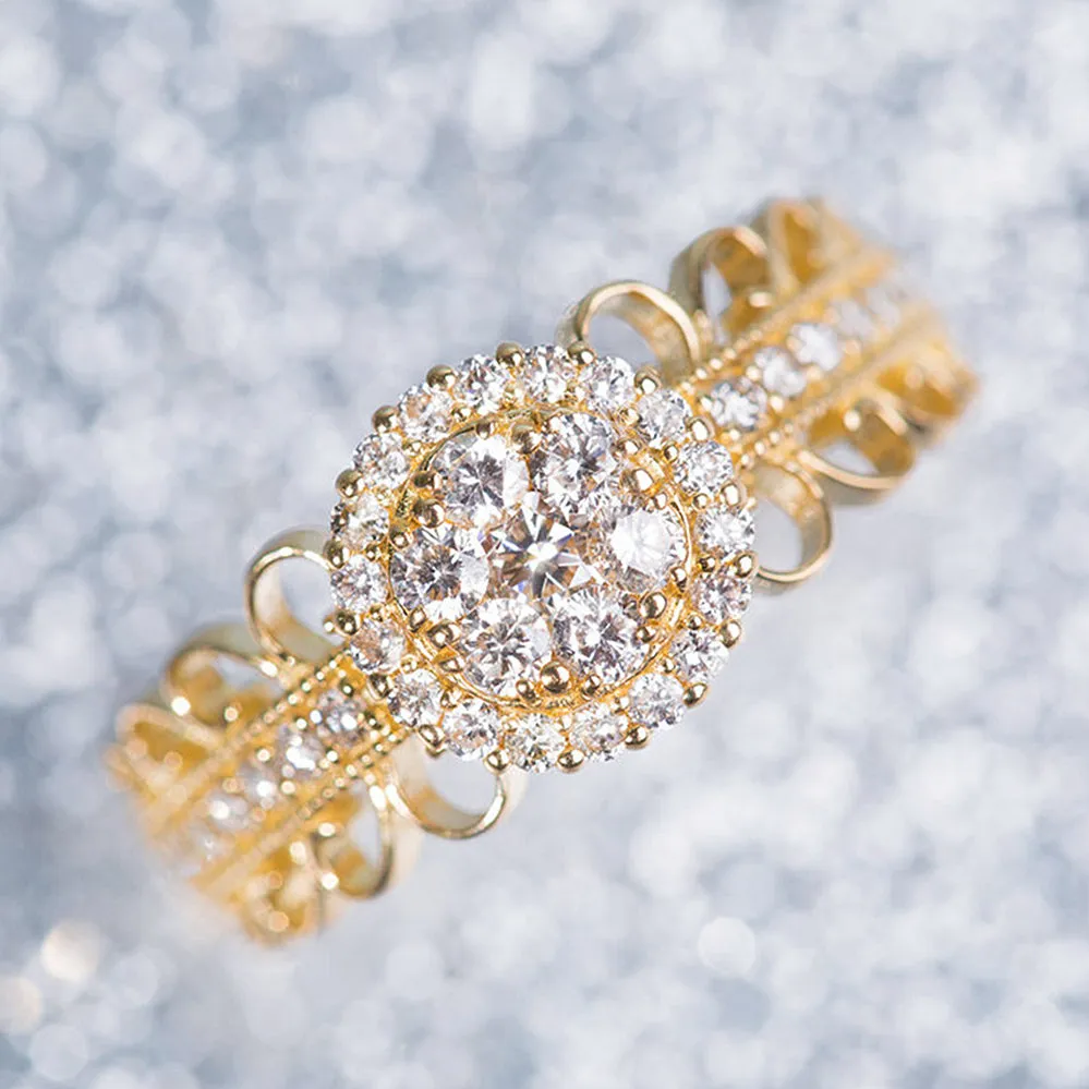Lace Design Diamond Wedding Ring