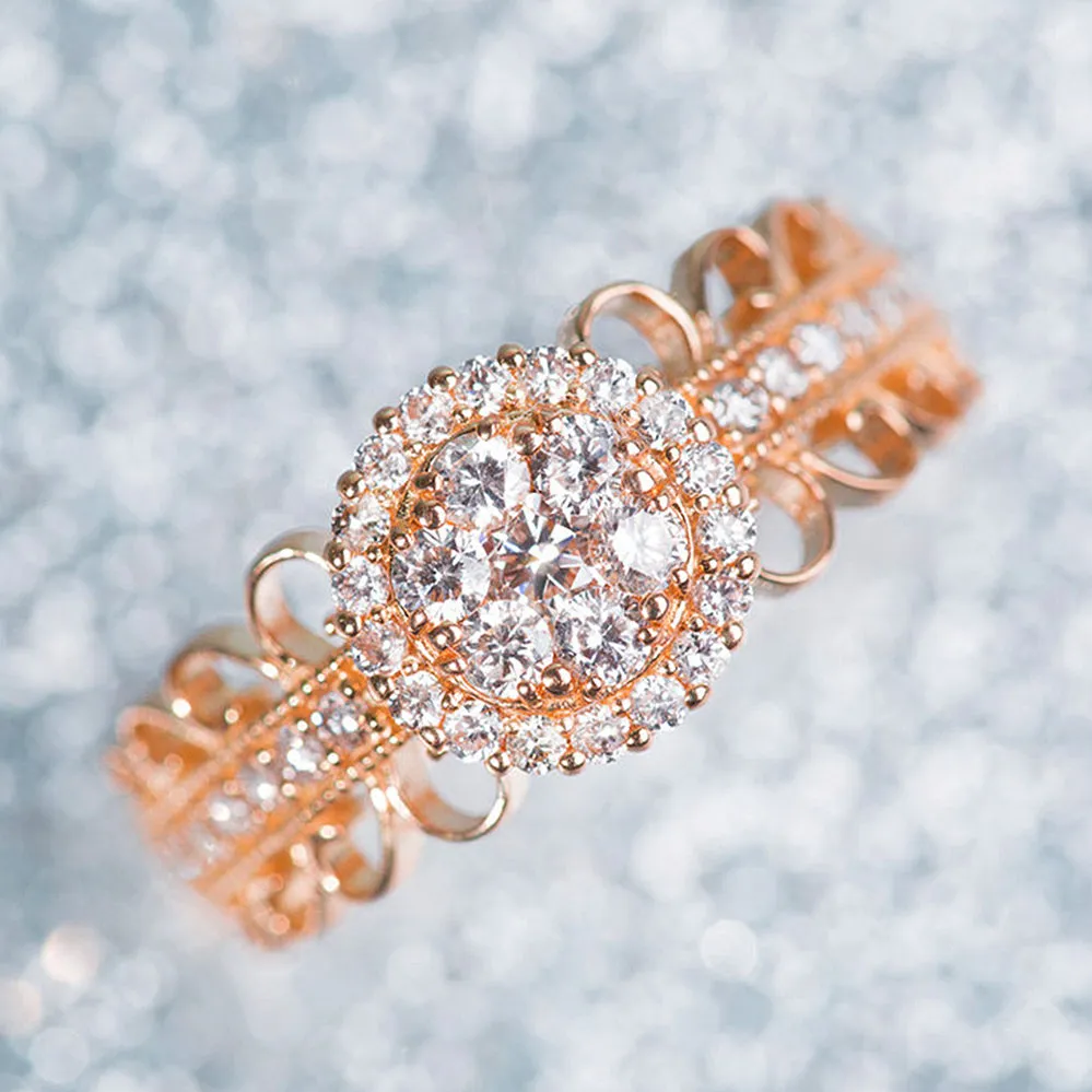 Lace Design Diamond Wedding Ring