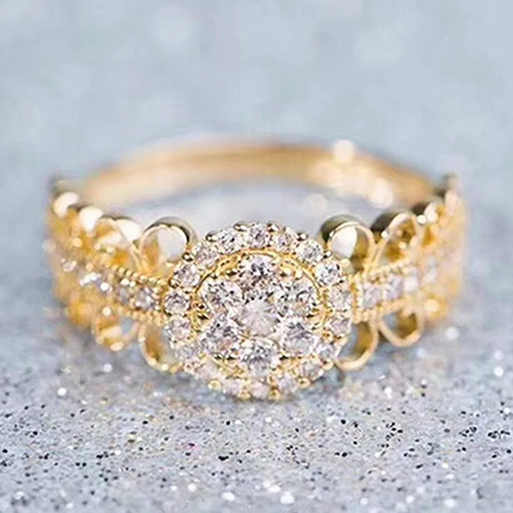 Lace Design Diamond Wedding Ring