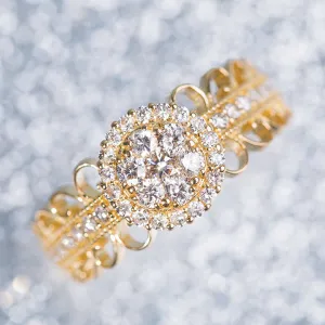 Lace Design Diamond Wedding Ring