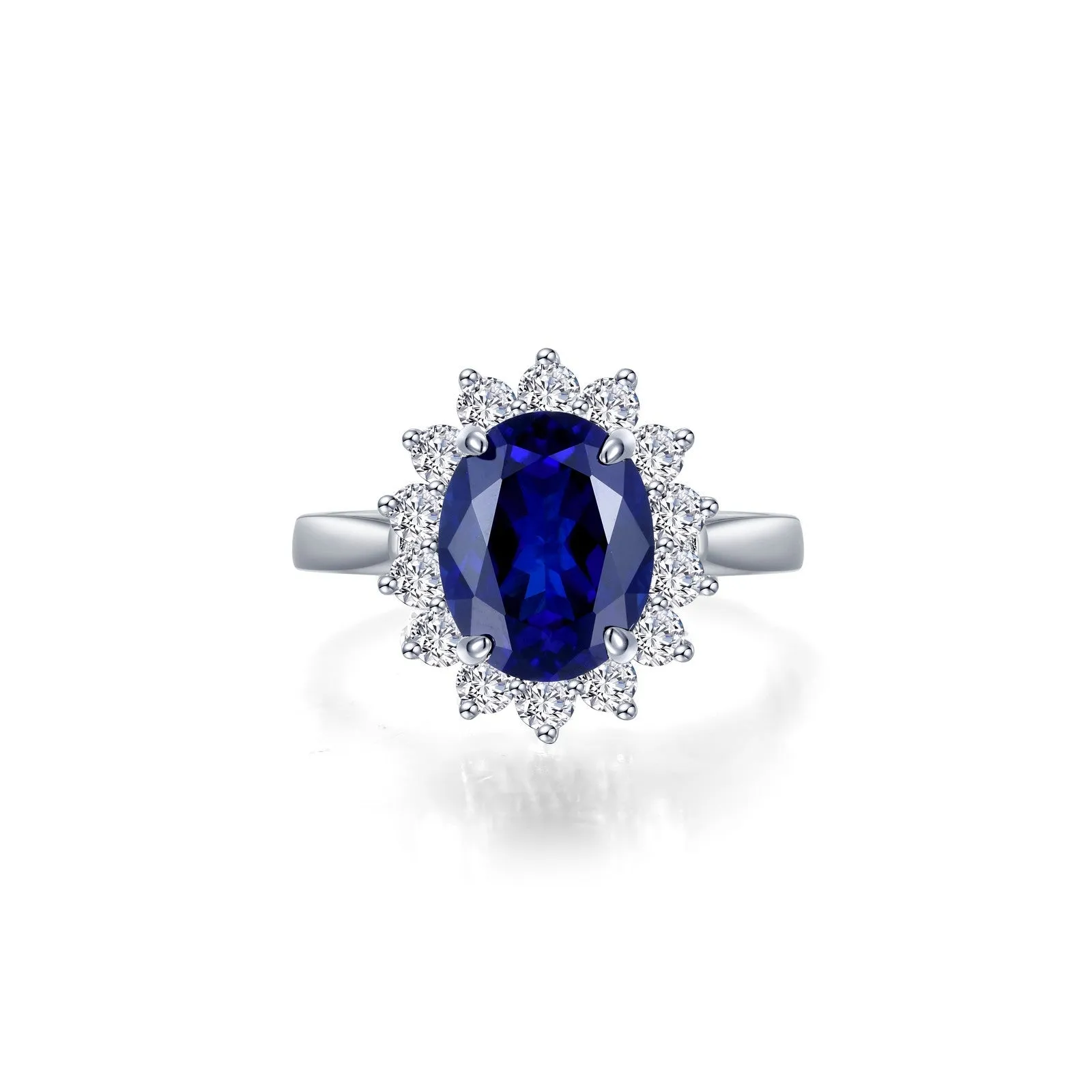 Lafonn Simulated Diamond & Fancy Lab Grown Blue Sapphire Halo Fashion Ring SYR022SP
