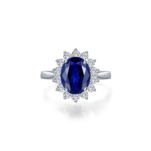 Lafonn Simulated Diamond & Fancy Lab Grown Blue Sapphire Halo Fashion Ring SYR022SP