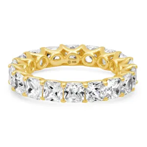 LARGE PRINCESS CUT ETERNITY RING, GOLD