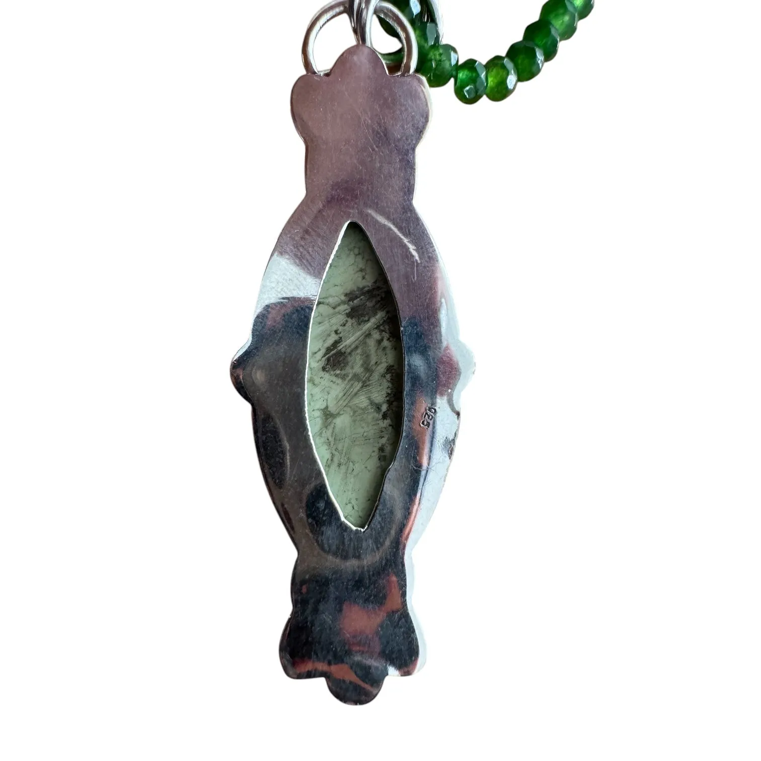 Lemon Chrysoprase Solid 925 Sterling Silver Pendant Necklace