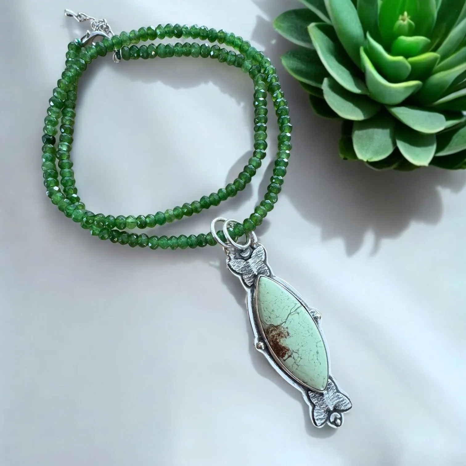Lemon Chrysoprase Solid 925 Sterling Silver Pendant Necklace