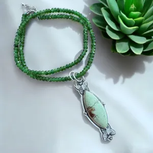 Lemon Chrysoprase Solid 925 Sterling Silver Pendant Necklace