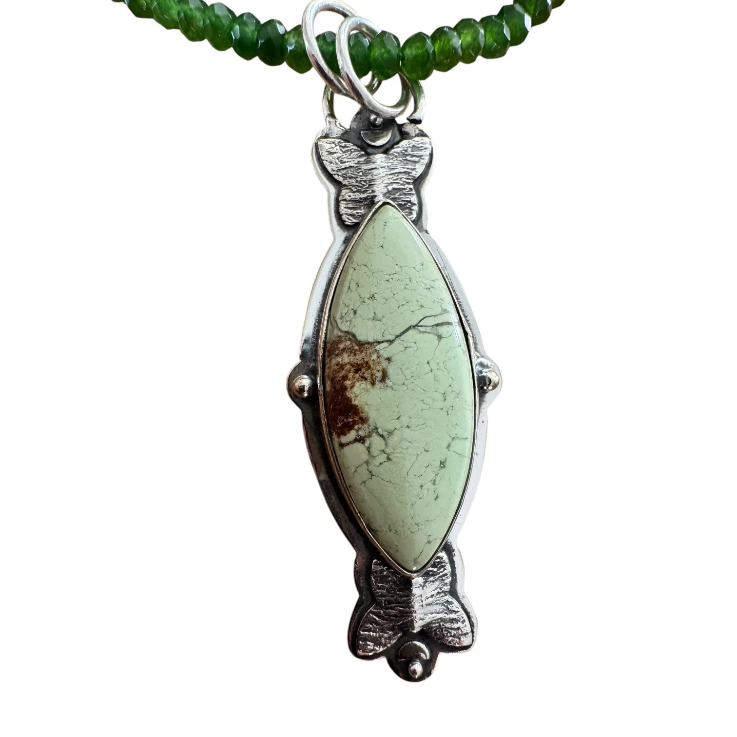 Lemon Chrysoprase Solid 925 Sterling Silver Pendant Necklace