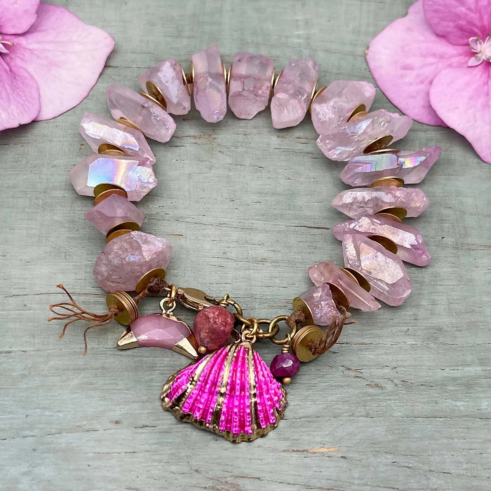 Light Pink Nugget Quartz Bracelet
