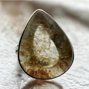 Lodolite Garden Quartz Solid 925 Sterling Silver Ring 7.5