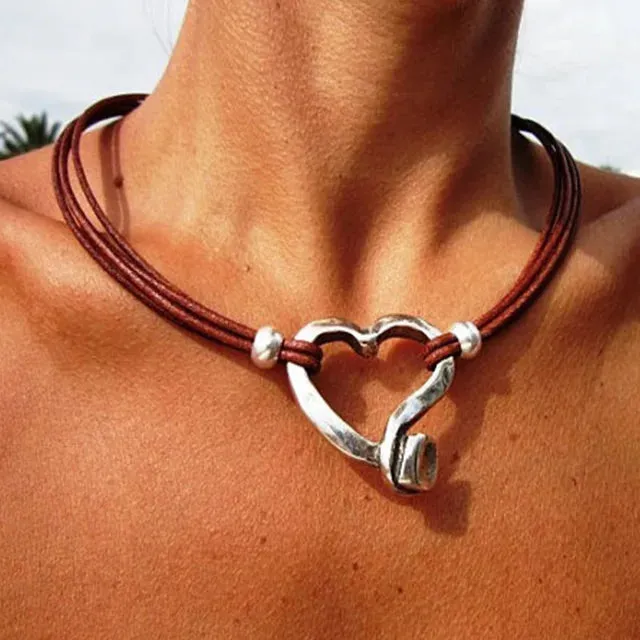 long pendant necklace Bohemian necklace, feather necklace, leaf pendant, bohemian jewelry, leather necklaces