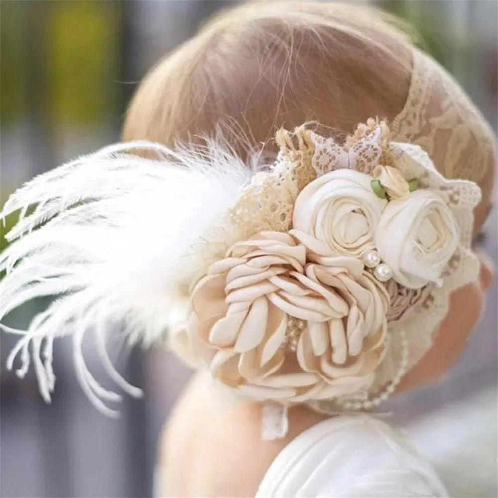 Luxe Elora Headband - Champagne Flower