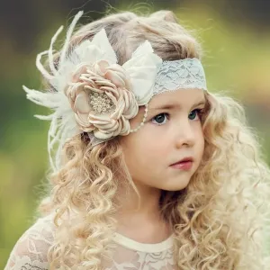 Luxe Elora Headband - Champagne Flower