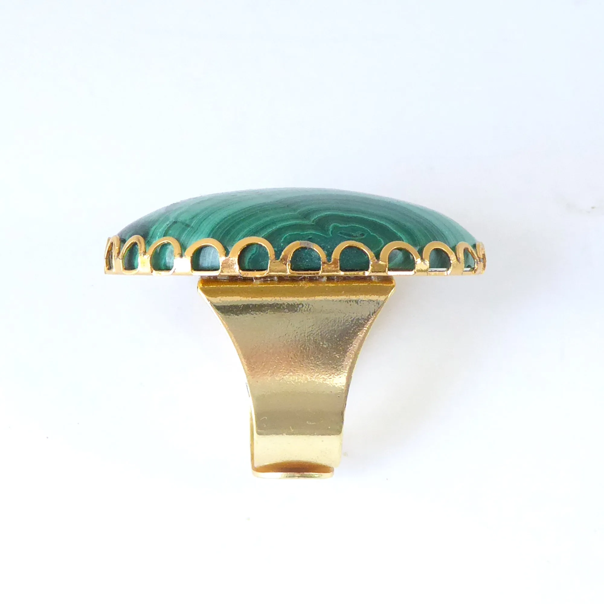 Malachite oval ring